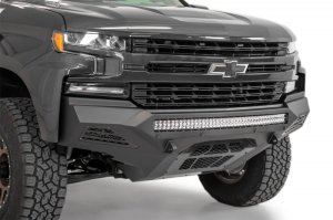 Chevrolet Silverado 1500 Bumper - Front - Addictive Desert Designs - Stealth Fighter - Hammer Black with Satin Black panels - `19-`21